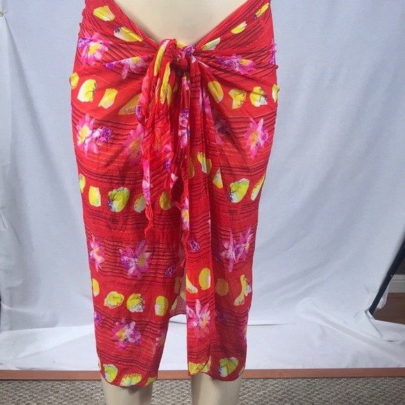 Zuliana Sea Shell & Flower Mesh Long Sarong. Made In USA. New With Tags - Picture 5 of 6